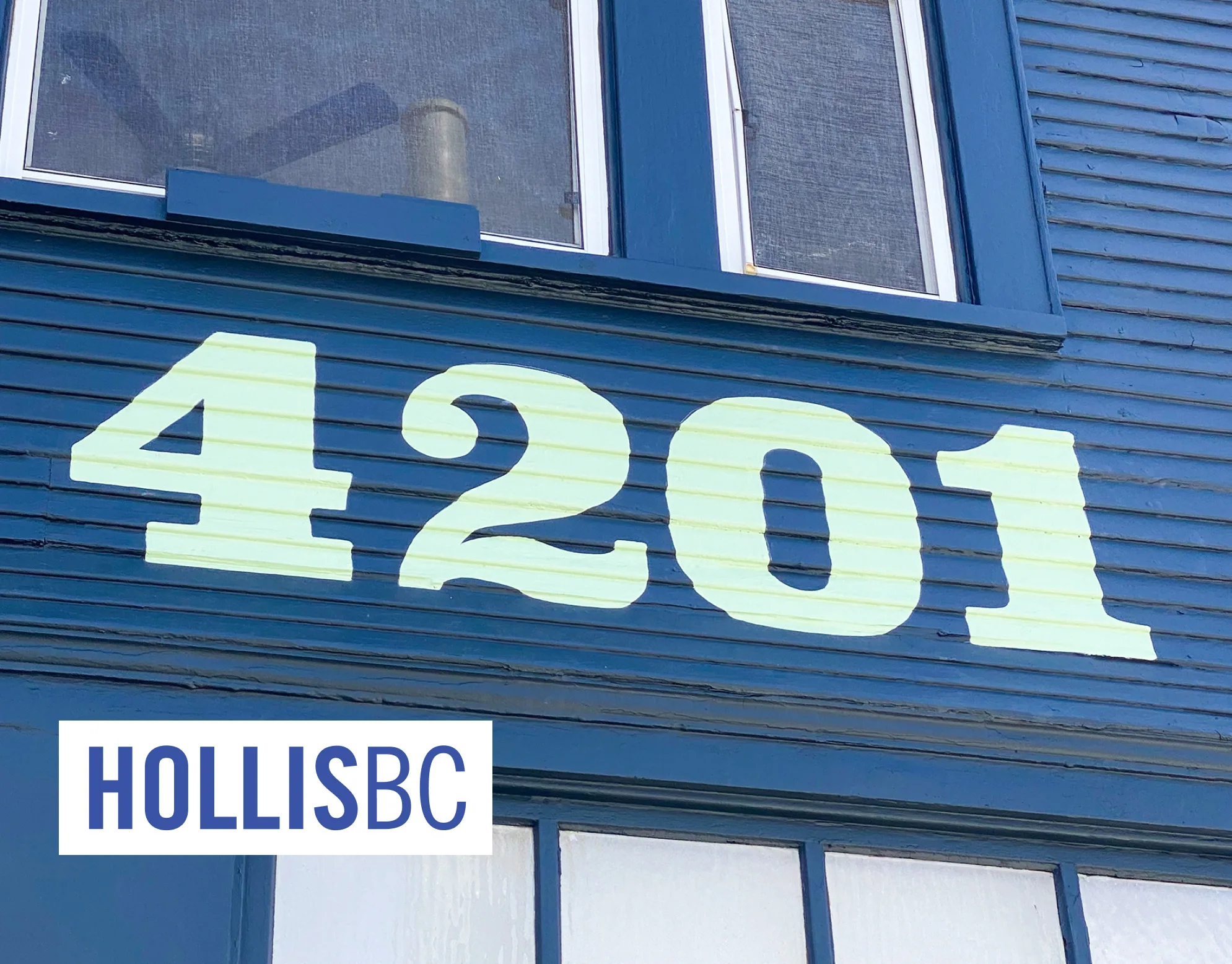 Park Boulevard cover: large 4201 address numbers painted on blue building siding beneath two windows