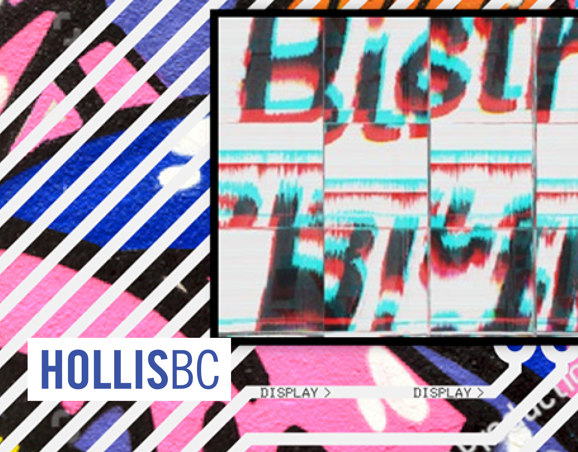 Niles Bistro cover: glitch-art screen with RGB-split Bistro text over pink and blue diagonal stripes