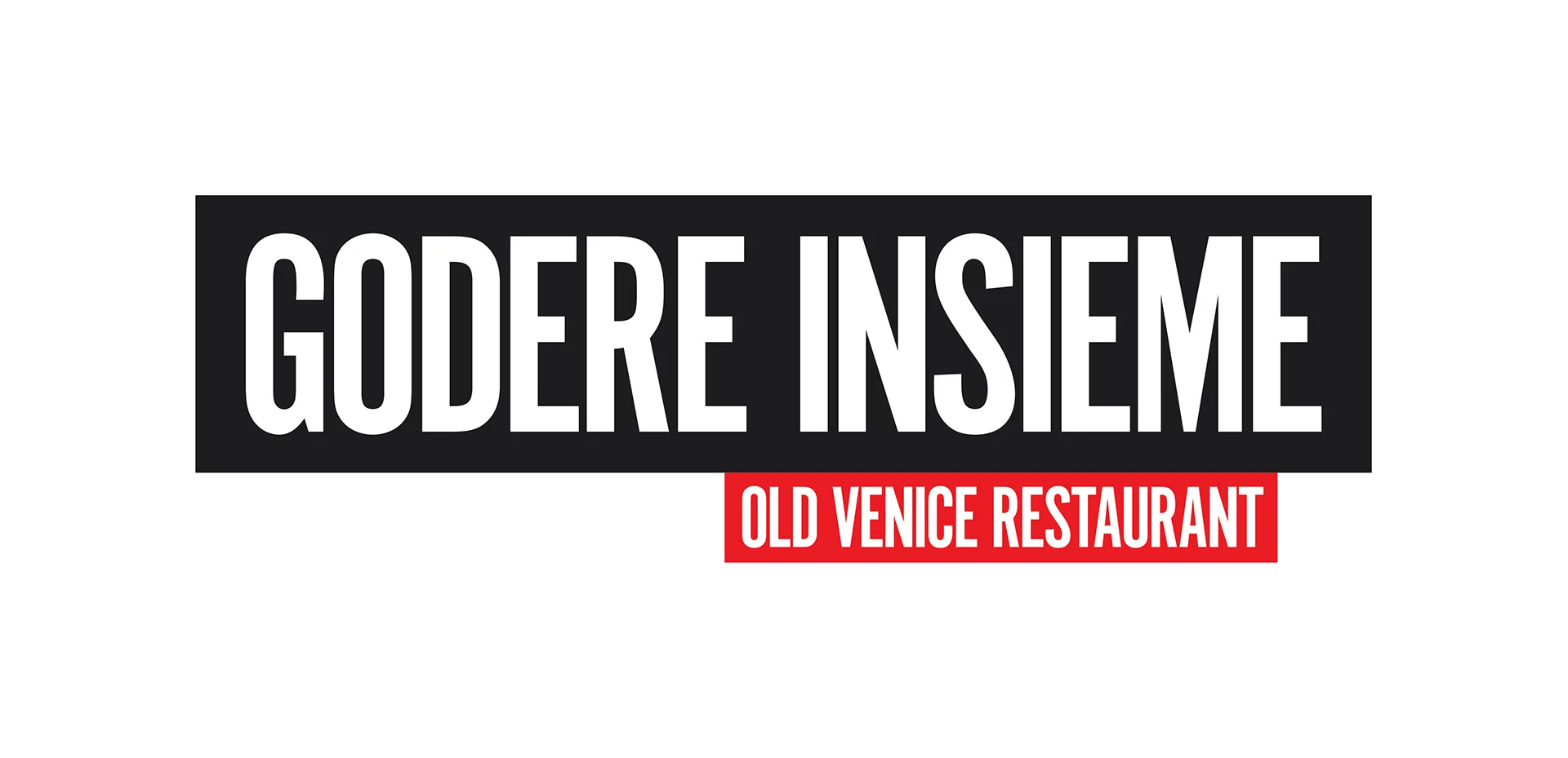 Godere Insieme and Old Venice Restaurant logo lockup on a plain white background