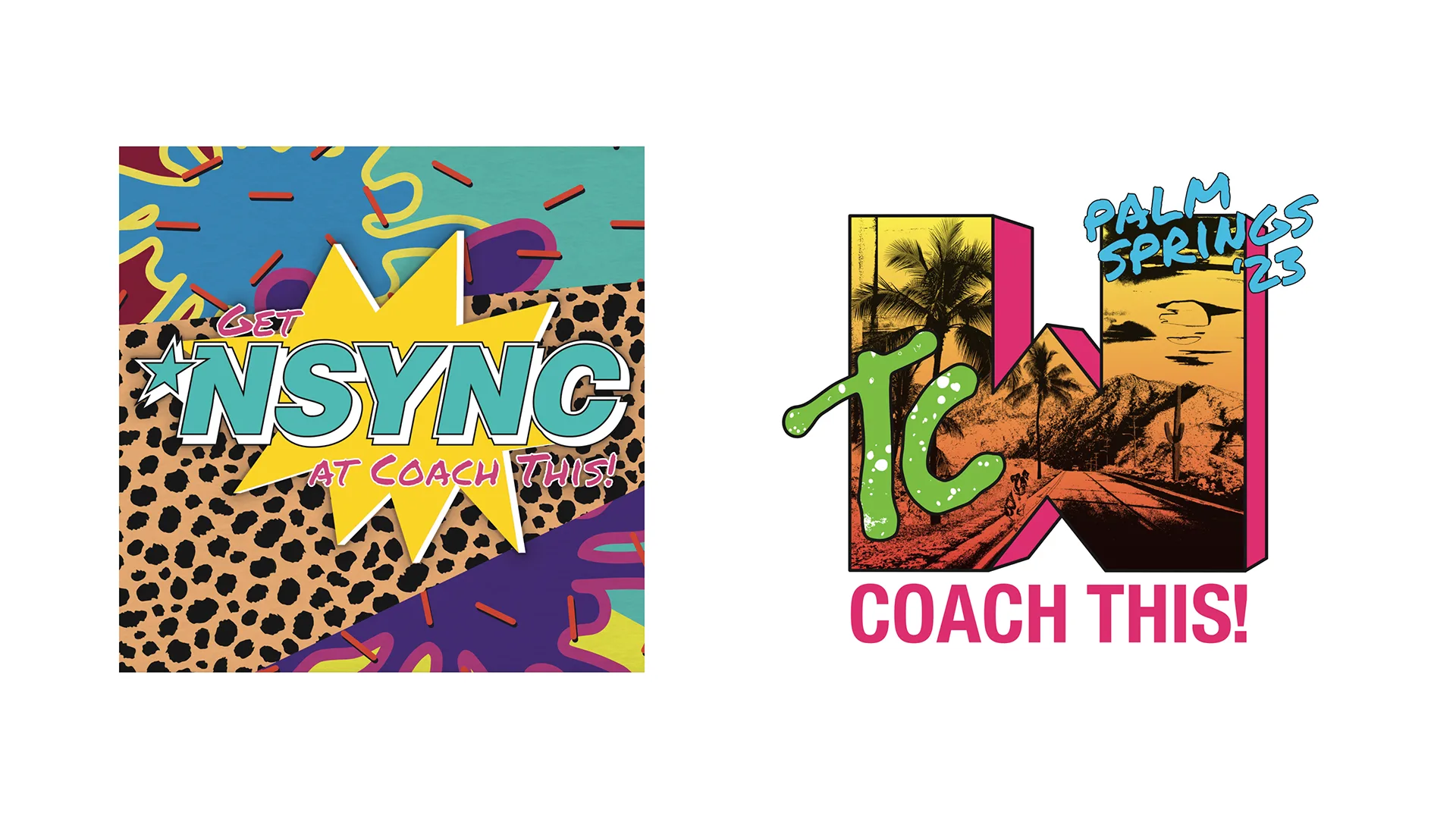 Get NSYNC at Coach This starburst badge and a TCW Palm Springs Coach This logo with desert road imagery