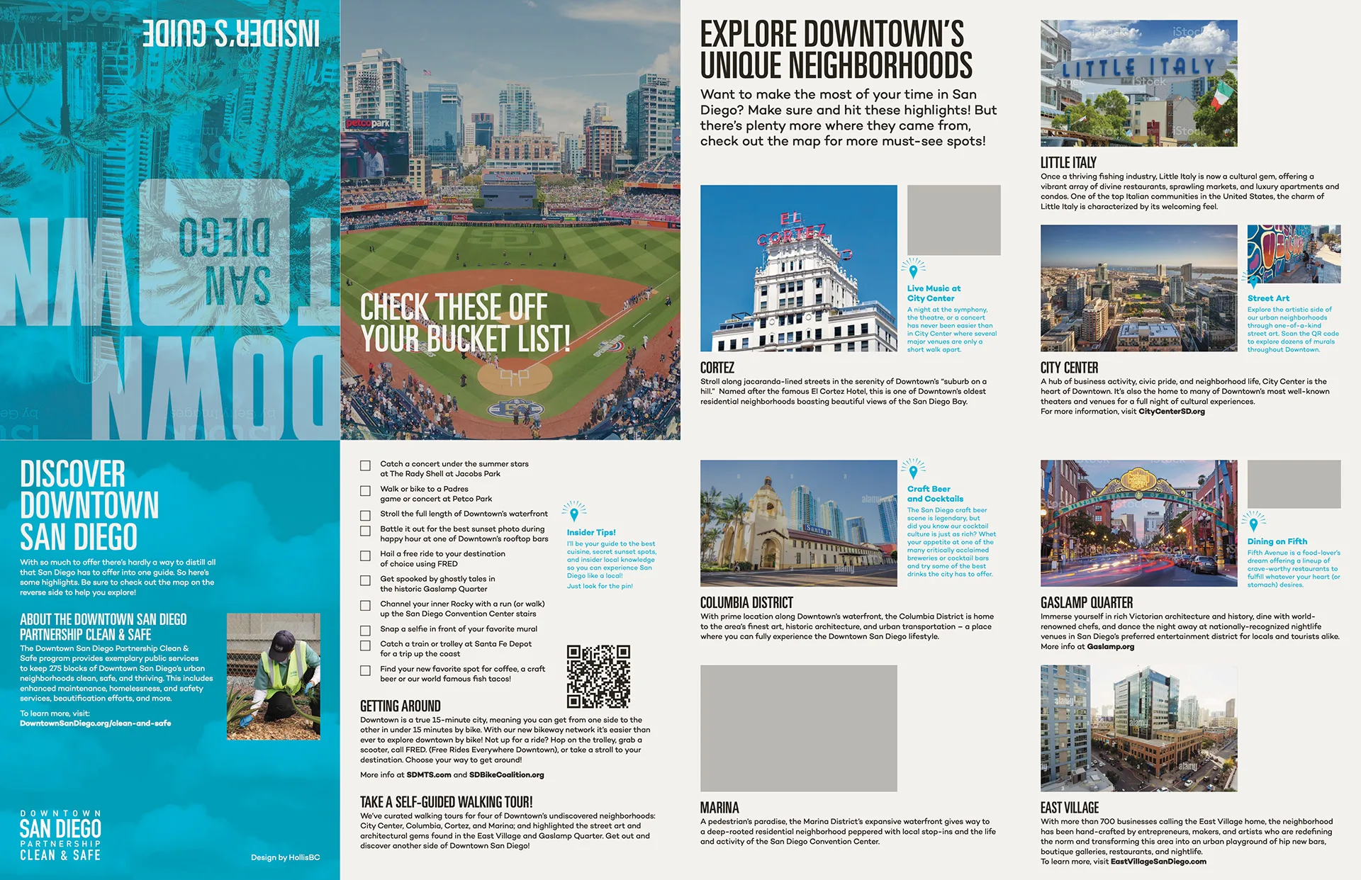 Explore Downtown's Unique Neighborhoods spread with photo blurbs for each San Diego district