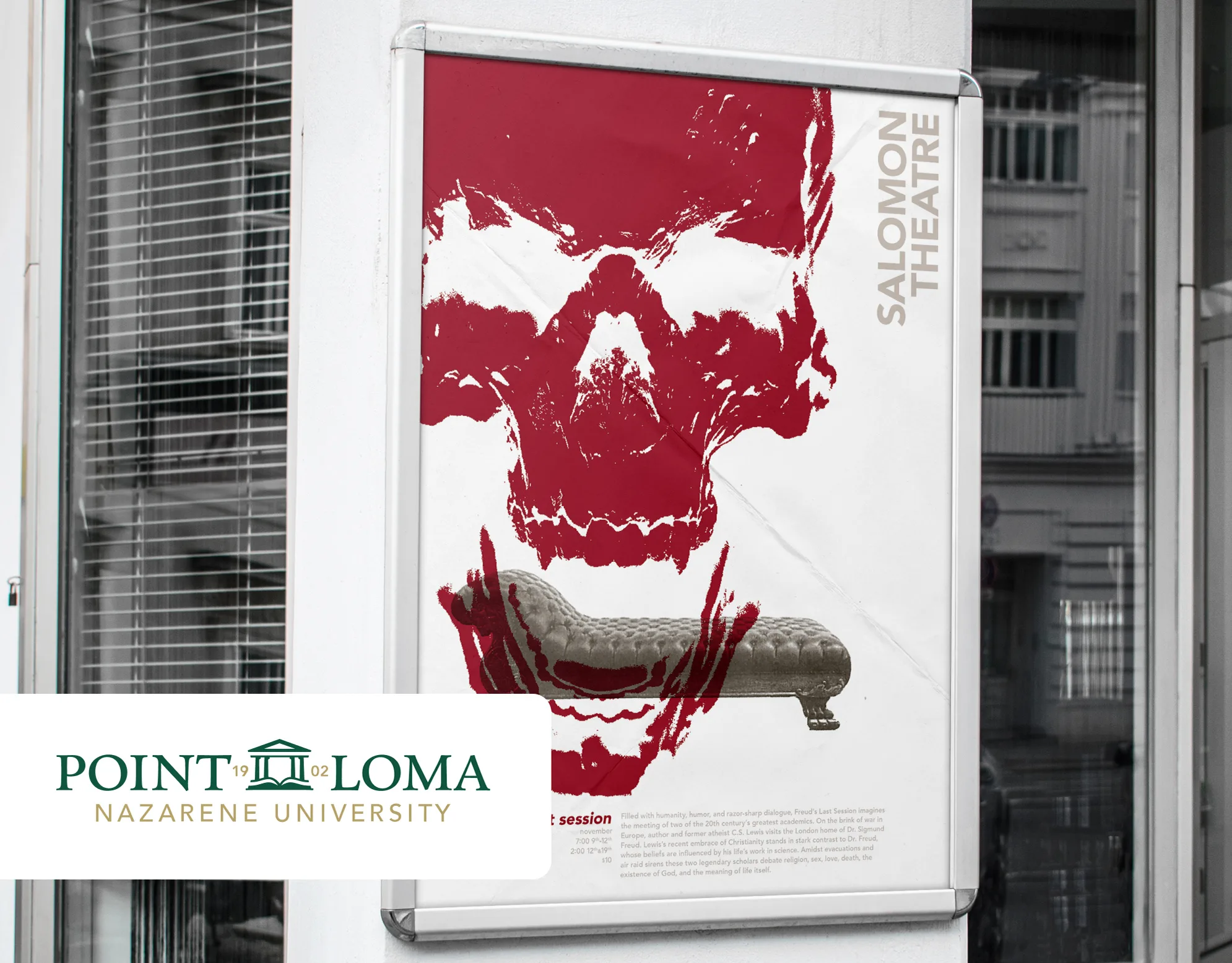 Salomon Theatre cover: street poster with a red and white skull graphic and the Salomon Theatre title