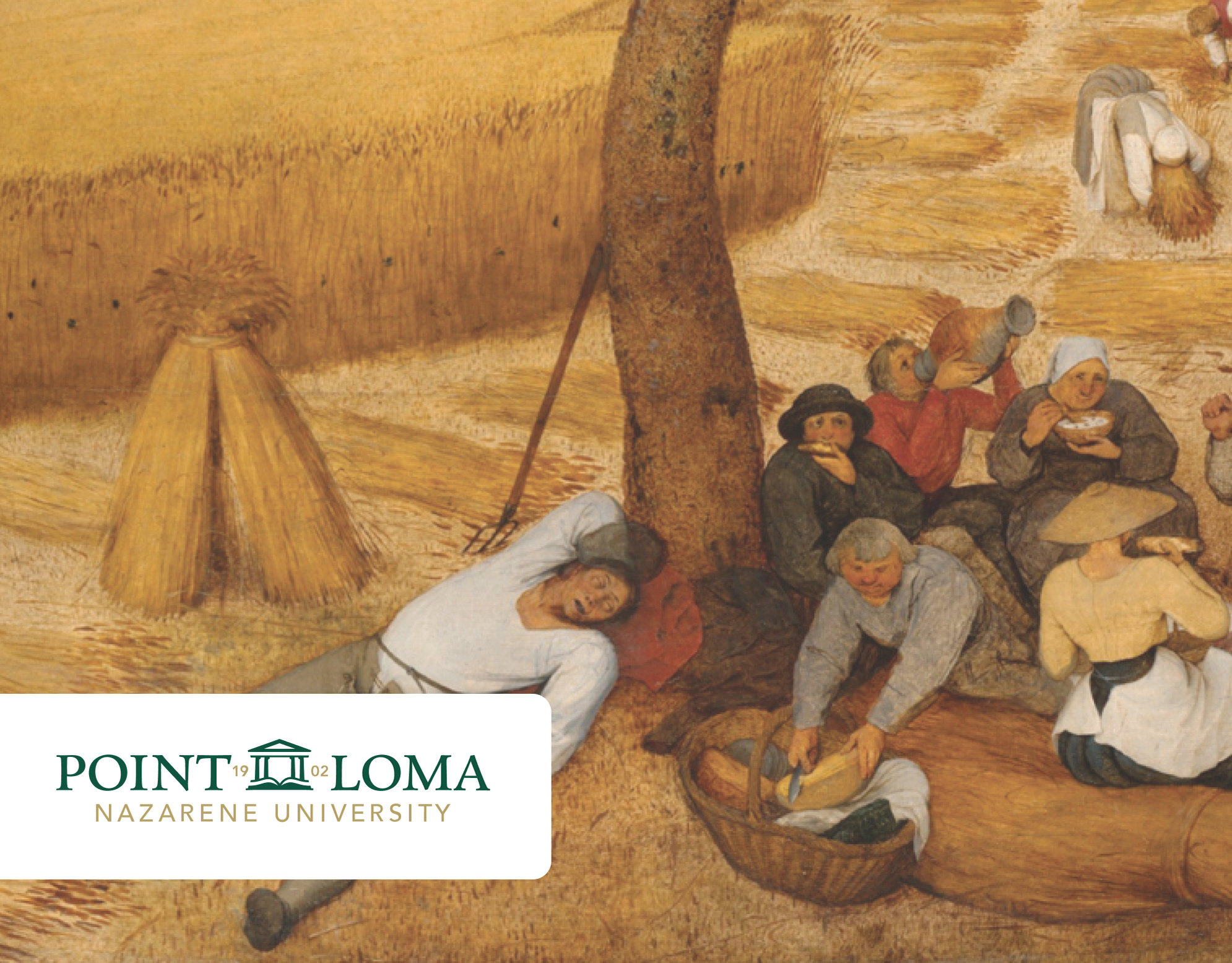 Called cover: detail of a classical Renaissance-style painting showing harvesters resting and eating beneath a tree in a wheat field